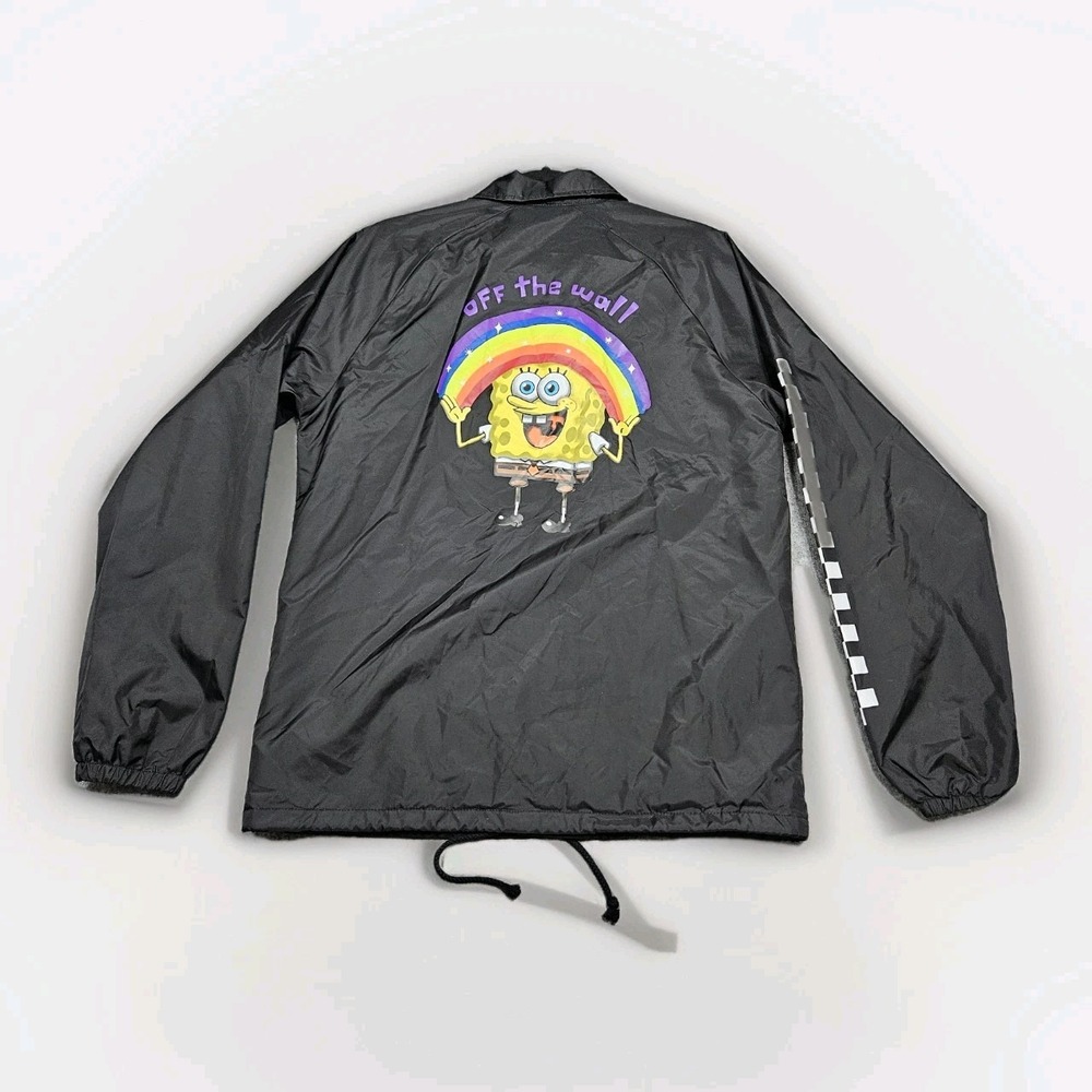 Vans X SpongeBob‎ SquarePants Black Torrey Coaches Jacket Men's Size Medium M